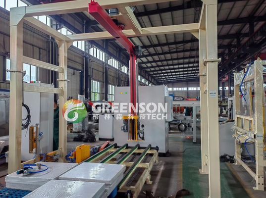 Goede prijs. Automatic 60x60cm PVC Coated Gypsum Ceiling Tile Making Machine with 1300mm Effective Laminating and 2-6 Million Sq.m/year Capacity online