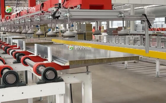 Gemakkelijk te bedienen Hoog efficiënte steenwol polyurethaan schuimpaneel productielijn met PLC numerieke besturingssysteem